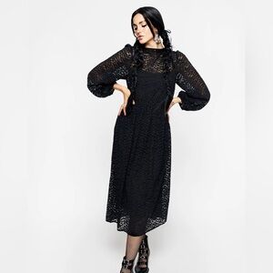 Disturbia Blackwellia Lace midi dress goth